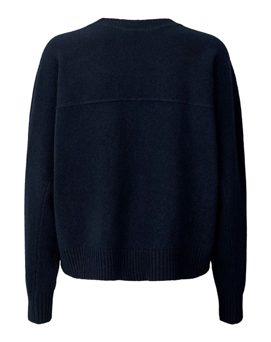 Dalani Pure Wool Boxy Strik - Navy